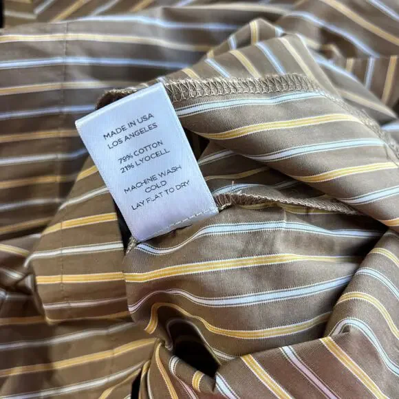 Leset Yoshi Boxer Shorts Mocha Brown Stripe Pull On Size Medium